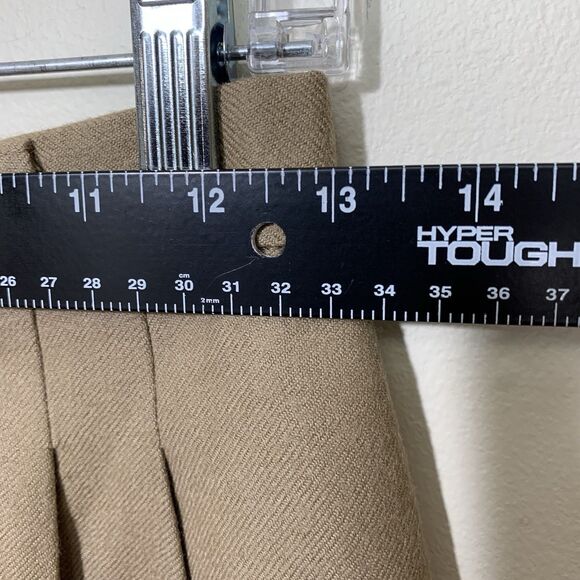 Kreeger & Sons 100% Pure Wool Dress Pants Women’s Size 26W X 36 Inseam Tan Pleat - Picture 3 of 7